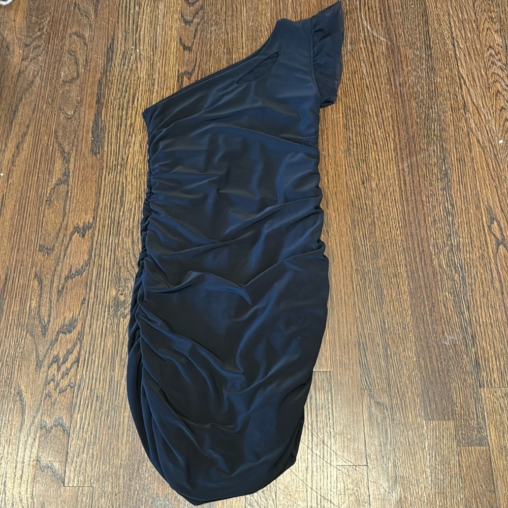Hollyworld Girls Mini Black One Shoulder Dress - Size 14